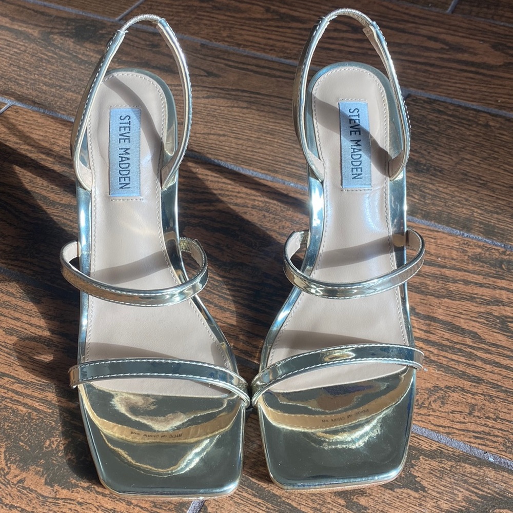 Gracey Metallic Square Toe Dress Sandals